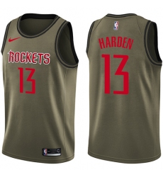 Youth Nike Houston Rockets #13 James Harden Swingman Green Salute to Service NBA Jersey