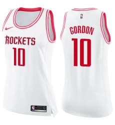 Women's Nike Houston Rockets #10 Eric Gordon Swingman White/Pink Fashion NBA Jersey