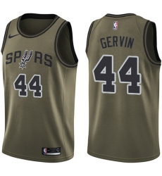 Men's Nike San Antonio Spurs #44 George Gervin Swingman Green Salute to Service NBA Jersey