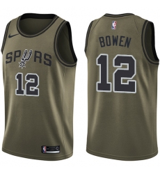 Youth Nike San Antonio Spurs #12 Bruce Bowen Swingman Green Salute to Service NBA Jersey