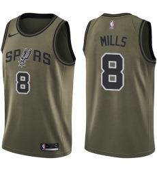 Youth Nike San Antonio Spurs #8 Patty Mills Swingman Green Salute to Service NBA Jersey