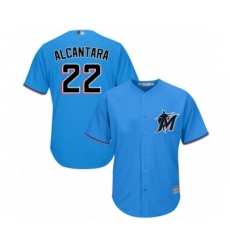 Men's Miami Marlins #22 Sandy Alcantara Replica Blue Alternate 1 Cool Base Baseball Jersey