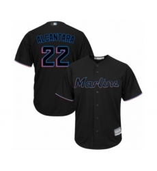 Youth Miami Marlins #22 Sandy Alcantara Authentic Black Alternate 2 Cool Base Baseball Jersey