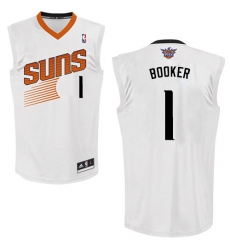 Men's Adidas Phoenix Suns #1 Devin Booker Swingman White Home NBA Jersey