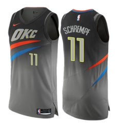 Men's Nike Oklahoma City Thunder #11 Detlef Schrempf Authentic Gray NBA Jersey - City Edition