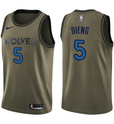 Youth Nike Minnesota Timberwolves #5 Gorgui Dieng Swingman Green Salute to Service NBA Jersey