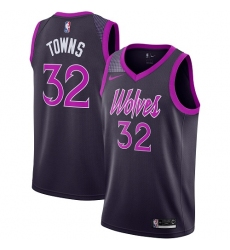 Youth Nike Minnesota Timberwolves #32 Karl-Anthony Towns Swingman Purple NBA Jersey - City Edition