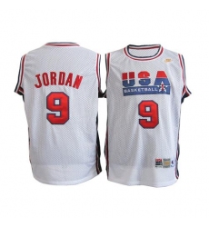 Men's Nike Team USA #9 Michael Jordan Swingman White Throwback Basketball Jersey