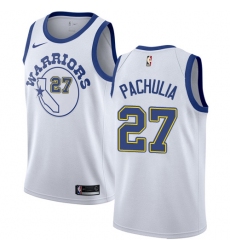 Men's Nike Golden State Warriors #27 Zaza Pachulia Swingman White Hardwood Classics NBA Jersey