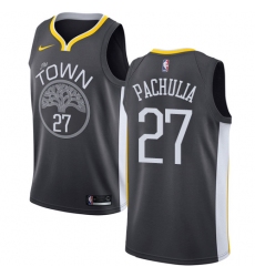 Women's Nike Golden State Warriors #27 Zaza Pachulia Swingman Black Alternate NBA Jersey - Statement Edition