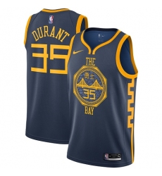 Men's Nike Golden State Warriors #35 Kevin Durant Swingman Navy Blue NBA Jersey - City Edition