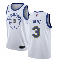 Men's Nike Golden State Warriors #3 David West Swingman White Hardwood Classics NBA Jersey