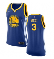 Women's Nike Golden State Warriors #3 David West Swingman Royal Blue Road NBA Jersey - Icon Edition