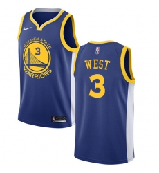 Youth Nike Golden State Warriors #3 David West Swingman Royal Blue Road NBA Jersey - Icon Edition