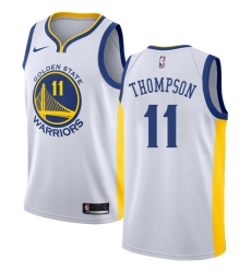 Men's Nike Golden State Warriors #11 Klay Thompson Authentic White Home NBA Jersey - Association Edition