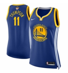 Women's Nike Golden State Warriors #11 Klay Thompson Authentic Royal Blue Road 2018 NBA Finals Bound NBA Jersey - Icon Edition
