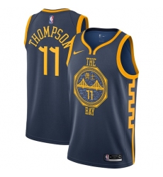 Women's Nike Golden State Warriors #11 Klay Thompson Swingman Navy Blue NBA Jersey - City Edition