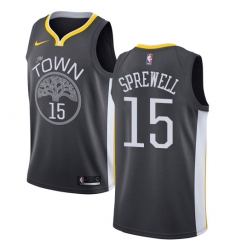 Women's Nike Golden State Warriors #15 Latrell Sprewell Swingman Black Alternate NBA Jersey - Statement Edition