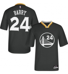 Men's Adidas Golden State Warriors #24 Rick Barry Authentic Black Alternate NBA Jersey