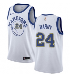 Men's Nike Golden State Warriors #24 Rick Barry Swingman White Hardwood Classics NBA Jersey