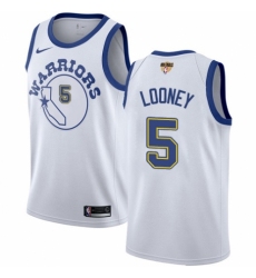 Youth Nike Golden State Warriors #5 Kevon Looney Authentic White Hardwood Classics 2018 NBA Finals Bound NBA Jersey