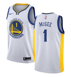 Men's Nike Golden State Warriors #1 JaVale McGee Swingman White Home NBA Jersey - Association Edition