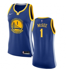 Women's Nike Golden State Warriors #1 JaVale McGee Swingman Royal Blue Road NBA Jersey - Icon Edition