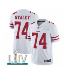 Men's San Francisco 49ers #74 Joe Staley White Vapor Untouchable Limited Player Super Bowl LIV Bound Football Jersey