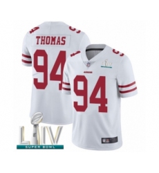 Men's San Francisco 49ers #94 Solomon Thomas White Vapor Untouchable Limited Player Super Bowl LIV Bound Football Jersey