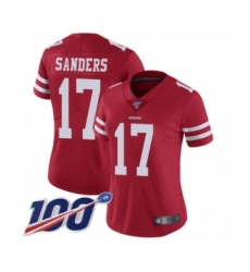Women's San Francisco 49ers #17 Emmanuel Sanders Red Team Color Vapor Untouchable Limited Player 100th Season Football Jersey