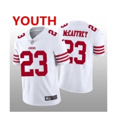 Youth San Francisco 49ers #23 Christian McCaffrey White 2022 Vapor Untouchable Stitched Jersey