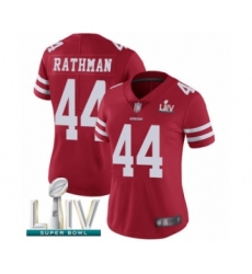 Women's San Francisco 49ers #44 Tom Rathman Red Team Color Vapor Untouchable Limited Player Super Bowl LIV Bound Football Jersey