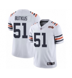 Men's Chicago Bears #51 Dick Butkus White 100th Season Limited Football Jersey