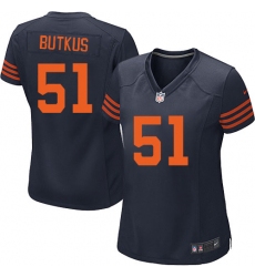 Women's Nike Chicago Bears #51 Dick Butkus Game Navy Blue Alternate NFL Jersey