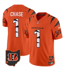 Men's Cincinnati Bengals #1 Ja'Marr Chase Orange F.U.S.E. Special Vapor Untouchable Limited Stitched Football Jersey