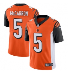 Men's Nike Cincinnati Bengals #5 AJ McCarron Vapor Untouchable Limited Orange Alternate NFL Jersey