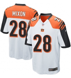 Men's Nike Cincinnati Bengals #28 Joe Mixon Game White NFL Jersey