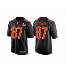 Men's Cincinnati Bengals #87 C.J. Uzomah 2022 Black Super Bowl LVI Game Stitched Jersey