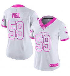 Women's Nike Cincinnati Bengals #59 Nick Vigil Limited White/Pink Rush Fashion NFL Jersey