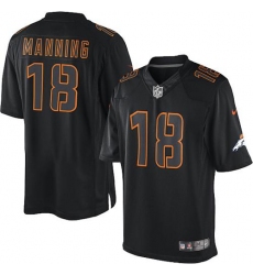 Men's Nike Denver Broncos #18 Peyton Manning Limited Black Impact NFL Jersey
