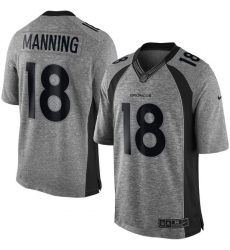Men's Nike Denver Broncos #18 Peyton Manning Limited Gray Gridiron NFL Jersey Men's Nike Denver Broncos #18 Peyton Manning Limited Gray Gridiron NFL Jersey