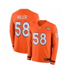 Men's Nike Denver Broncos #58 Von Miller Limited Orange Therma Long Sleeve NFL Jersey