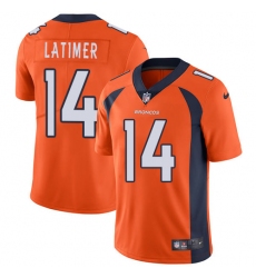 Youth Nike Denver Broncos #14 Cody Latimer Orange Team Color Vapor Untouchable Limited Player NFL Jersey