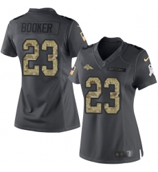Women's Nike Denver Broncos #23 Devontae Booker Limited Black 2016 Salute to Service NFL Jersey