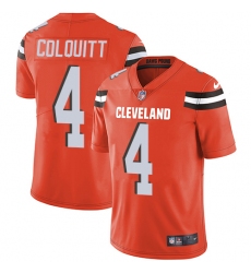 Men's Nike Cleveland Browns #4 Britton Colquitt Orange Alternate Vapor Untouchable Limited Player NFL Jersey