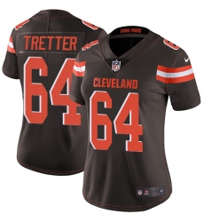Women's Nike Cleveland Browns #64 JC Tretter Brown Team Color Vapor Untouchable Limited Player NFL Jersey