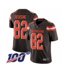 Men's Cleveland Browns #82 Ozzie Newsome Brown Team Color Vapor Untouchable Limited Player 100th Season Football Jersey
