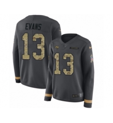 Women's Nike Tampa Bay Buccaneers #13 Mike Evans Limited Black Salute to Service Therma Long Sleeve NFL Jersey