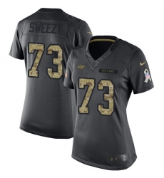 Women's Nike Tampa Bay Buccaneers #73 J. R. Sweezy Limited Black 2016 Salute to Service NFL Jersey