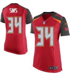 Women's Nike Tampa Bay Buccaneers #34 Charles Sims Game Red Team Color NFL Jersey